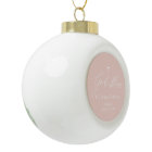Pink Cross Girl Baptism en céramique Ball Ornament