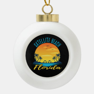 Boule En Céramique Plage Satellite Floride Palm Trees Beach