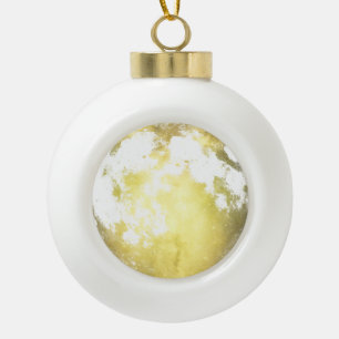 Boule En Céramique Pleine lune d'or Noël