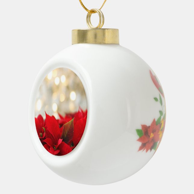 Boule En Céramique Poinsettia de Noël (Droite)
