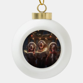 Boule En Céramique Pointeurs courts allemands Carolage de Noël