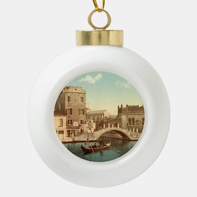 Boule En Céramique Pont et canal, Venise, Italie (Devant)