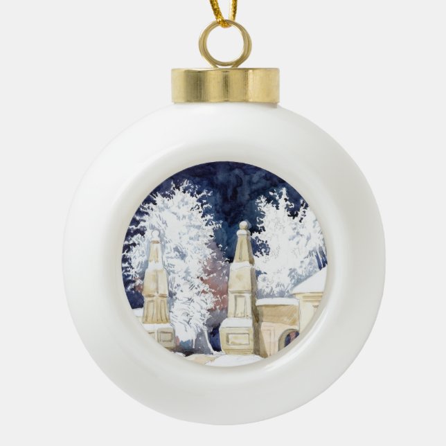 Boule En Céramique Porte d'hiver la nuit (croquis) (Devant)