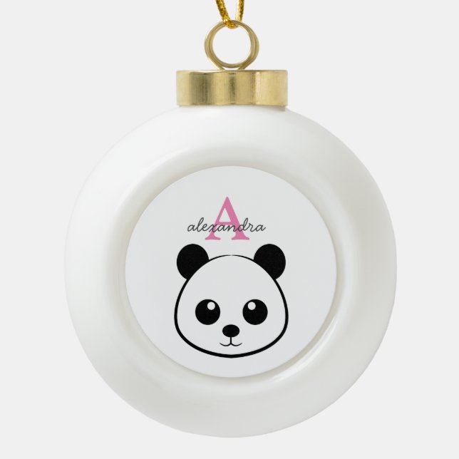 Boule En Céramique Porte-panda coutume Monogramme (Devant)