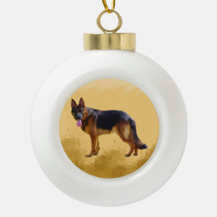 Boule En Céramique Portrait d'aquarelle de chien berger allemand