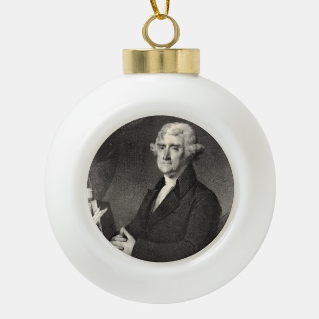 Boule En Céramique Portrait de Thomas Jefferson (Devant)