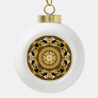 Boule En Céramique Poster de animal Golden Scrolls soie