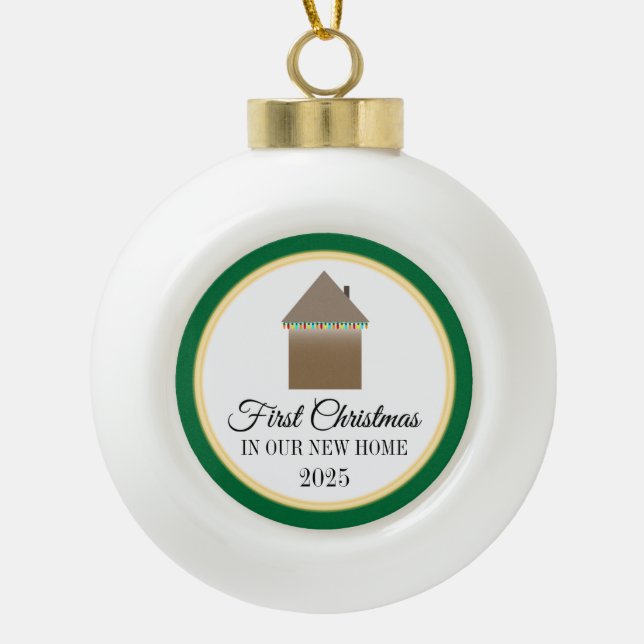 Boule En Céramique Premier Noël à New Home (Devant)