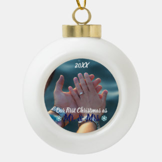 Boule En Céramique Premier Noël comme M. et Mme Ornament