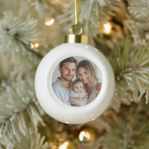 Boule En Céramique Premier Noël Comme Maman Et Papa Photo Personnalis