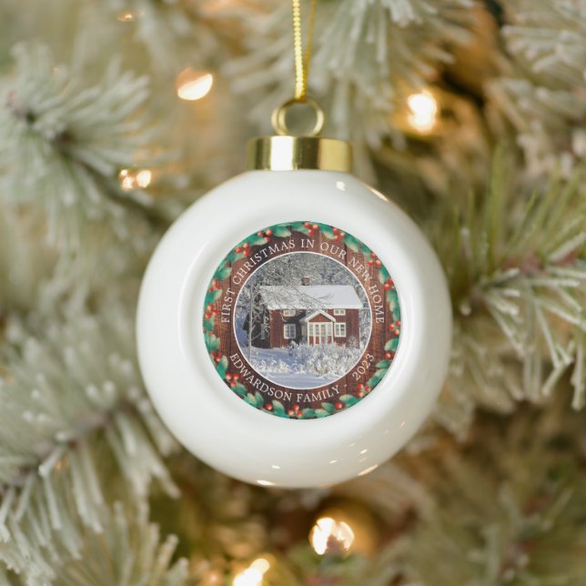 Boule En Céramique Premier Noël dans notre nouvelle famille de photos (Arbre)