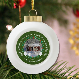 Boule En Céramique Premier Noël dans notre nouvelle maison photo