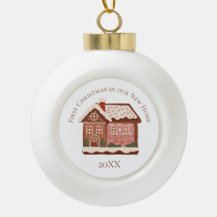 Boule En Céramique Premier Noël dans notre nouvelle maison Pingerie