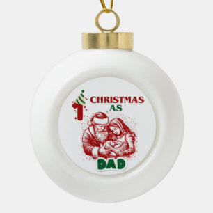 BOULE EN CÉRAMIQUE PREMIÈRE NOËL COMME PÈRE