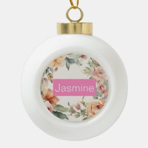 Boule En Céramique Professionnel minimaliste Rose Nom Floral
