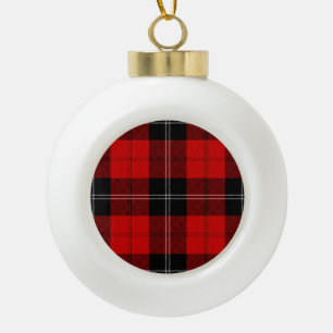 Boule En Céramique Ramsay tartan rouge noir plaid