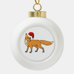 Boule En Céramique Renard de Noël