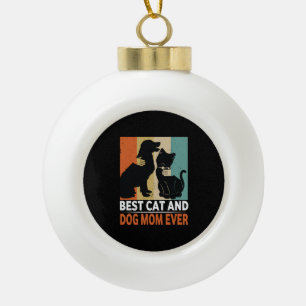 Boule En Céramique Retro Chat Chien Maman Chat Mama Furmama Chien Chi