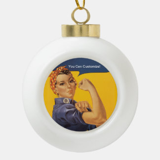 Boule En Céramique Rosie the Riveter We Can Do It! Your Text Here