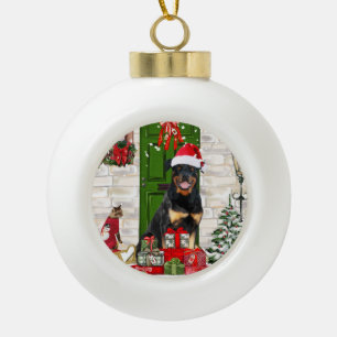 Boule En Céramique Rotweiler Chien Noël