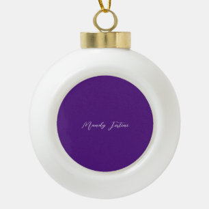 Boule En Céramique Royal Purple Plain Élégante Calligraphie minimalis