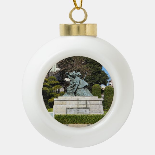 Boule En Céramique Samurai Kamakura Gongoro Kagemasa Kabuki Statue (Devant)