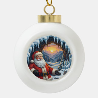 Boule En Céramique Santa Claus Xmas Ornament 2025 – Winter Scene 2