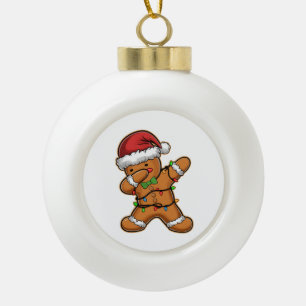 Boule En Céramique Sapin de Noël en pain d'épices lumineux Dabbing