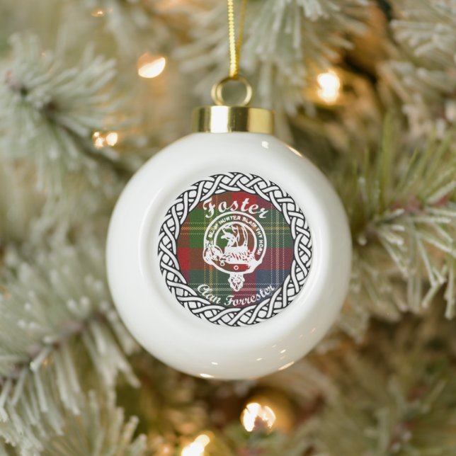 Boule En Céramique Scottish Clan Foster Tartan and Crest (Arbre)