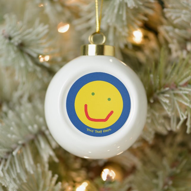 Boule En Céramique Soleil souriant, visage joyeux (Arbre)
