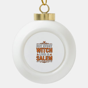 Boule En Céramique Sorcière Vintage Salem Halloween Typographie Desig