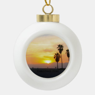 Boule En Céramique Souvenir de coucher du soleil de la Californie de