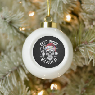 Boule En Céramique Squelette de Cadeau de Noël Mort à l'Intérieur Mai