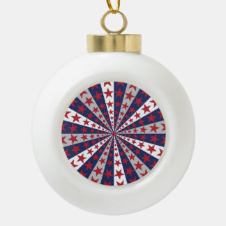 Boule En Céramique Sunburst patriotique : Drapeau américain