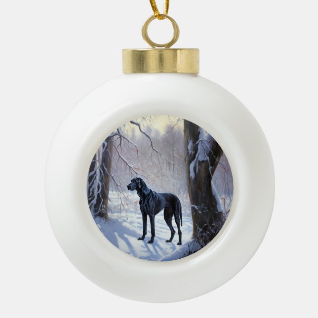 Boule En Céramique Super Danse Laisser Neige Noël (Devant)