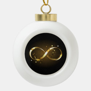 Boule En Céramique Symbole d'infini doré