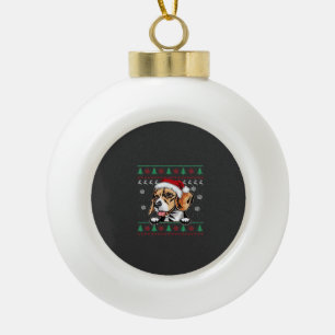 Boule En Céramique T-Shirt oversized Noël Beagle Chien plus laid Noël
