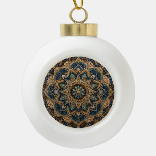 Boule En Céramique Tapis rond géométrique marocain boho   Et vintage