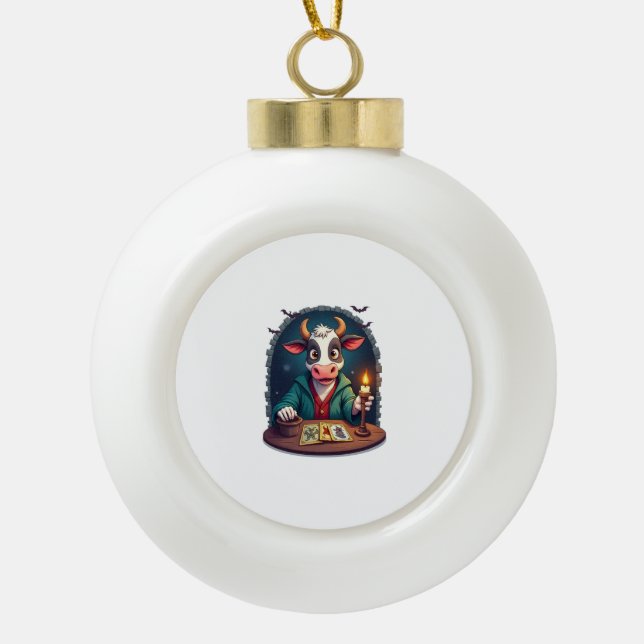 Boule En Céramique Tarot de vache de la terreur (Devant)