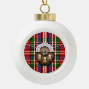 Boule En Céramique Tartan et escarcelle rouges de MacFarlane de clan
