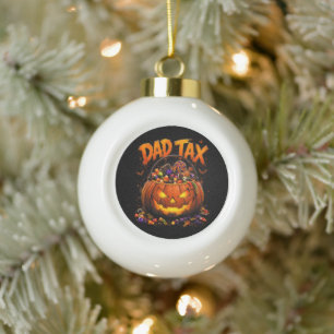 Boule En Céramique Taxe Papa Drôle Halloween Citrouille