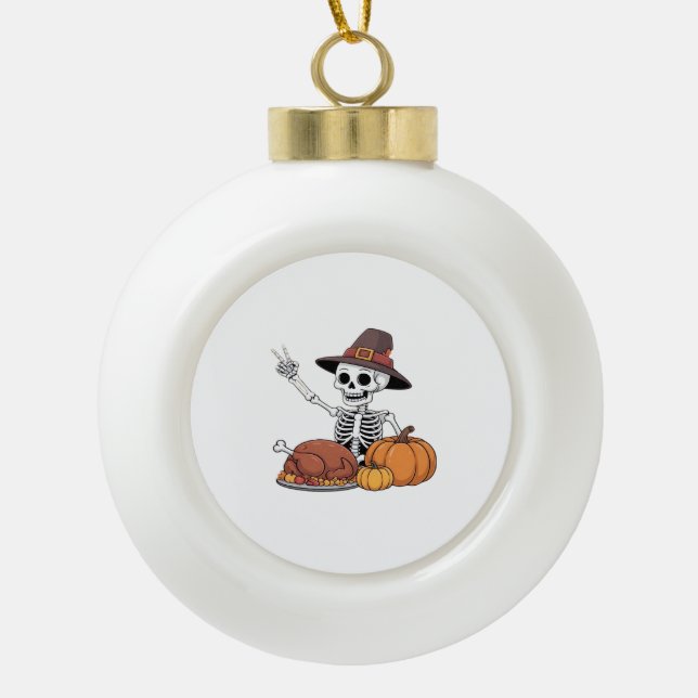 Boule En Céramique Thanksgiving X-ray Skeleton Funny Rock Hand Fall L (Devant)