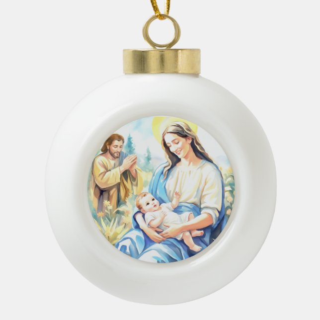 Boule En Céramique The Holy Family - Nativity (Devant)