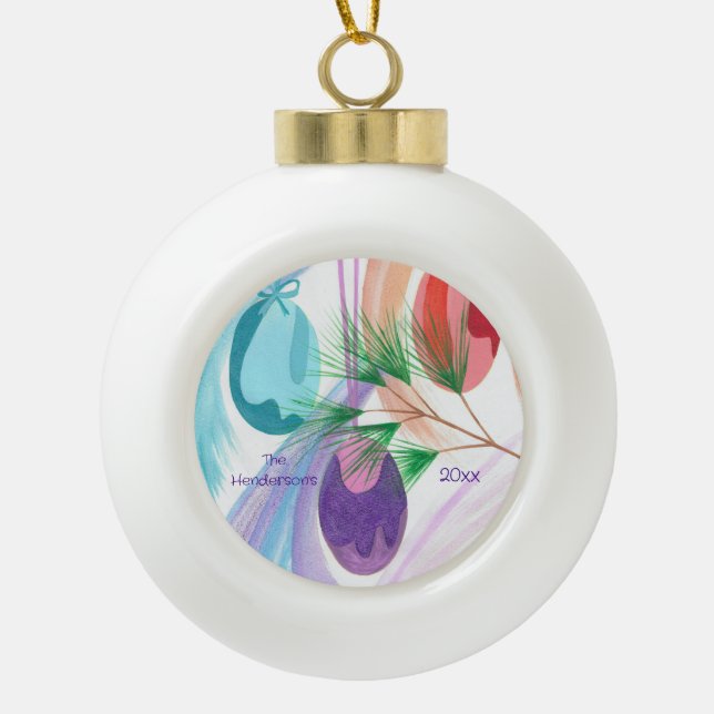 Boule En Céramique Three Christmas Balls, custom ornaments (Devant)