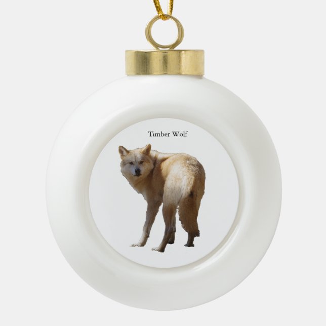 Boule En Céramique Timber Wolf ornament (Devant)