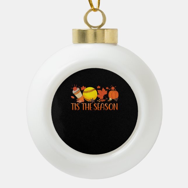 Boule En Céramique Tis Season Pumpkin Spice Latte Halloween Fall Coff (Devant)