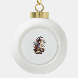 Boule En Céramique Too Cute To Spook Funny Halloween Dog Corgi T shir