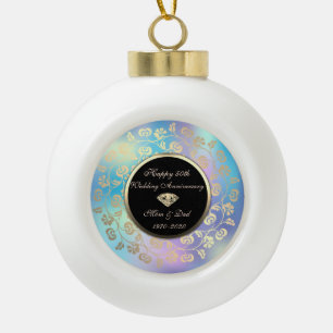Boule En Céramique Tourbillons dorés holographiques 50e anniversaire