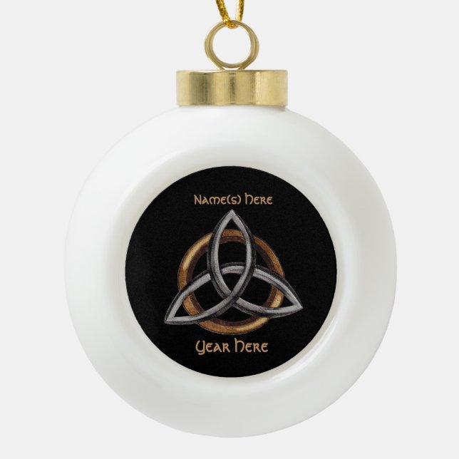 Boule En Céramique Triquetra (Brown/Argent) (Devant)