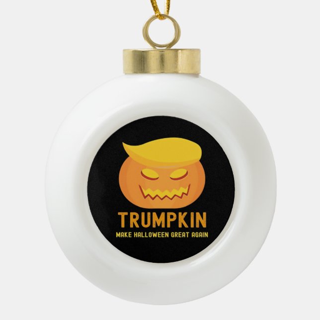 Boule En Céramique Trumpkin Rendre Halloween grand à nouveau - basiqu (Devant)